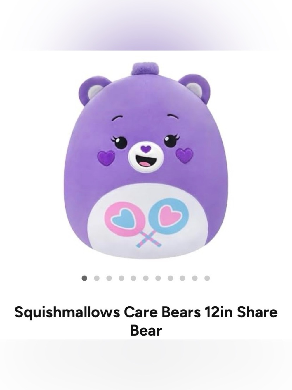 Care Bears Purple Hugging Heart Plush Toy - Kids Stuffed Animal SEALED